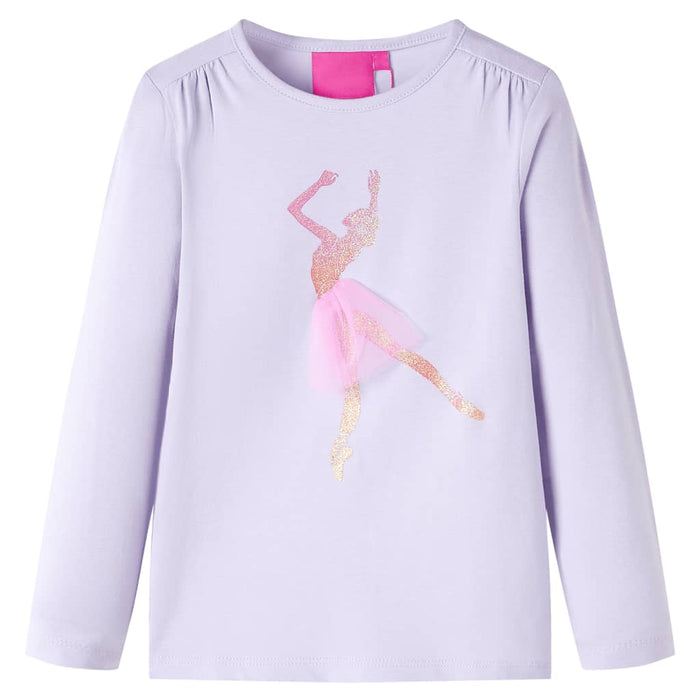Tricou de copii cu mâneci lungi, liliac deschis, 116 WALTI
