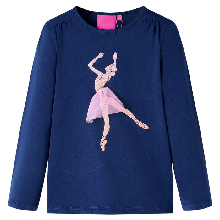 Tricou de copii cu mâneci lungi, bleumarin, 128 - WALTI WALTI