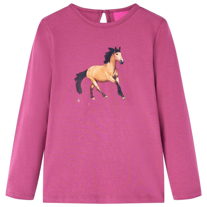 Tricou pentru copii cu mâneci lungi, zmeuriu, 104 WALTI