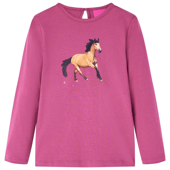 Tricou pentru copii cu mâneci lungi, zmeuriu, 116 WALTI