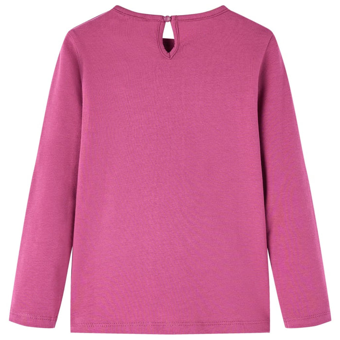 Tricou pentru copii cu mâneci lungi, zmeuriu, 128 WALTI