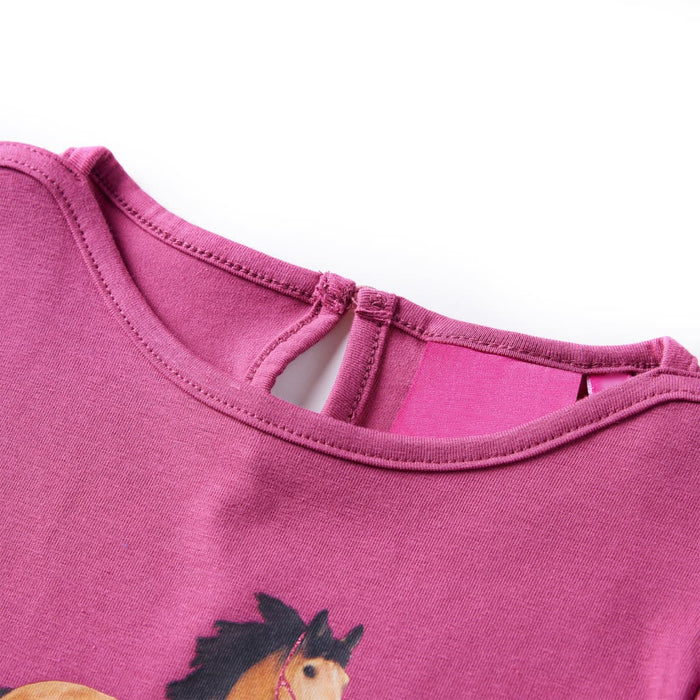 Tricou pentru copii cu mâneci lungi, zmeuriu, 128 WALTI