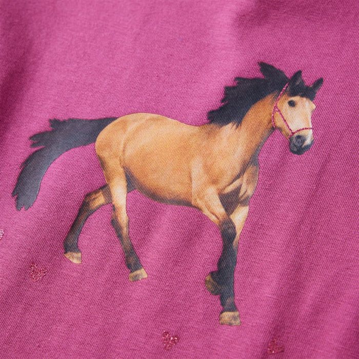 Tricou pentru copii cu mâneci lungi, zmeuriu, 128 WALTI