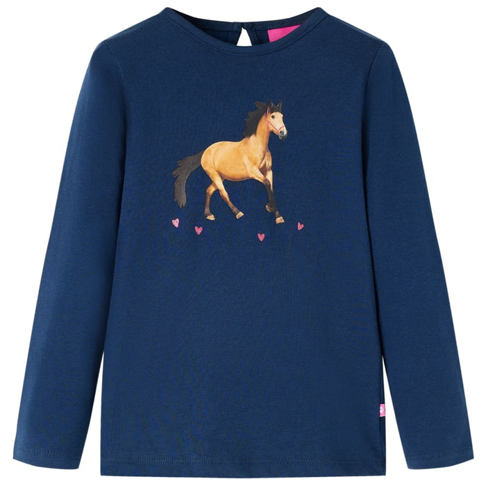 Tricou pentru copii cu mâneci lungi, bleumarin, 92 - WALTI WALTI