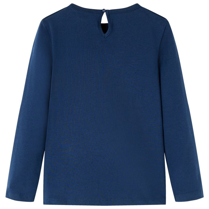 Tricou pentru copii cu mâneci lungi, bleumarin, 104 WALTI