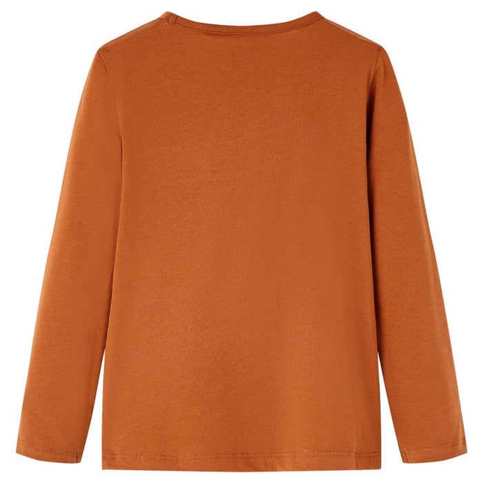 Tricou pentru copii cu mâneci lungi, coniac, 116 - WALTI WALTI