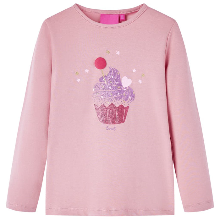 Tricou de copii cu mâneci lungi, roz deschis, 116 WALTI