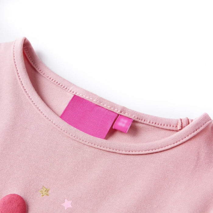 Tricou de copii cu mâneci lungi, roz deschis, 116 WALTI