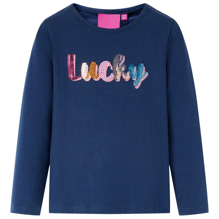 Tricou de copii cu mâneci lungi, bleumarin 104 WALTI