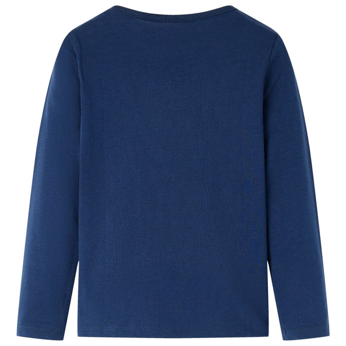Tricou de copii cu mâneci lungi, bleumarin 104 WALTI