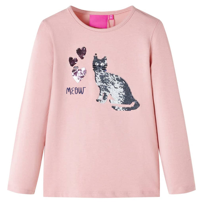 Tricou copii cu mâneci lungi, roz deschis 128 WALTI