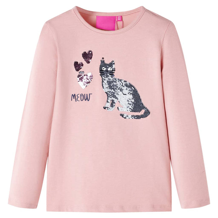 Tricou copii cu mâneci lungi, roz deschis 140 WALTI