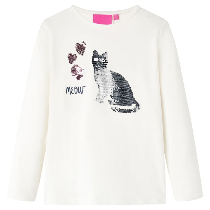 Tricou de copii cu mâneci lungi, ecru, 104 WALTI