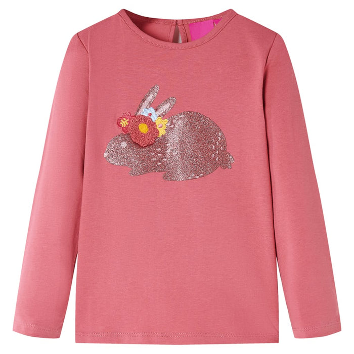 Tricou pentru copii cu mâneci lungi, roz antichizat, 92 WALTI