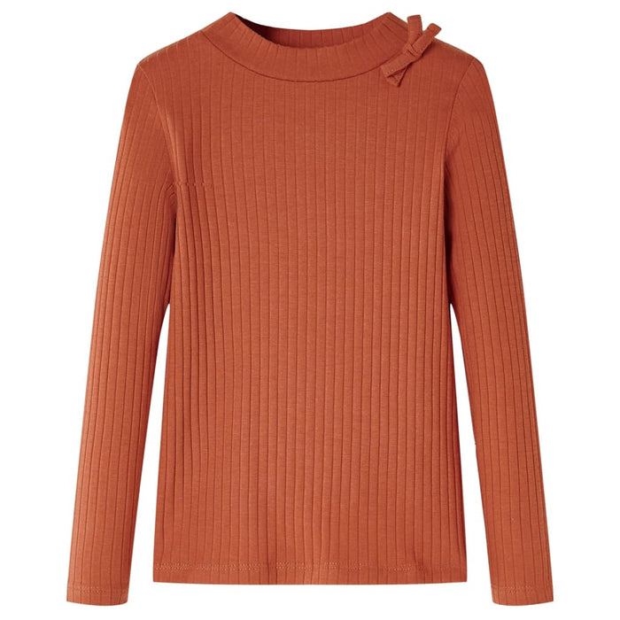 Tricou pentru copii cu mâneci lungi, coniac, 128 WALTI