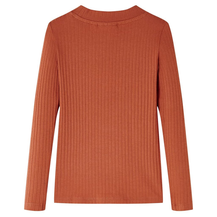 Tricou pentru copii cu mâneci lungi, coniac, 128 WALTI