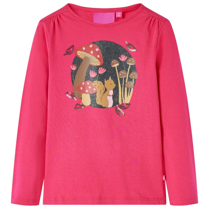 Tricou pentru copii cu mâneci lungi, roz aprins, 92 WALTI