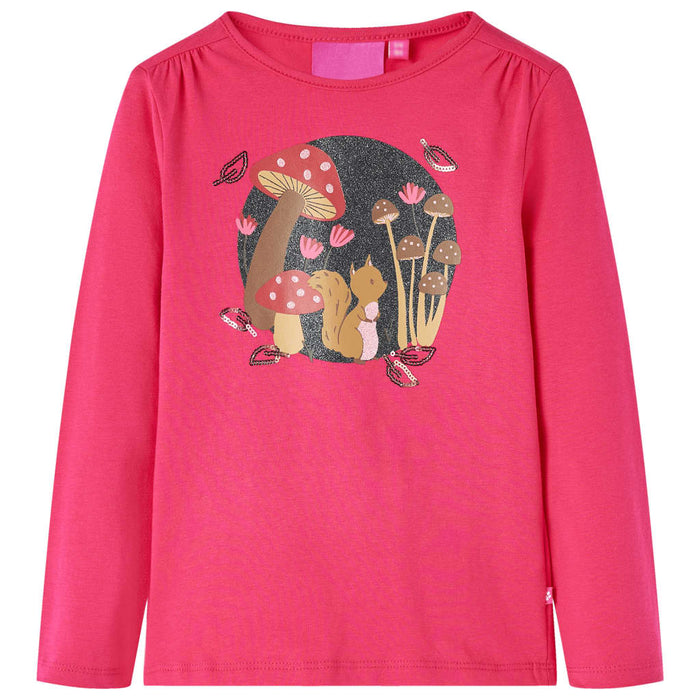 Tricou pentru copii cu mâneci lungi, roz aprins, 116 - WALTI WALTI