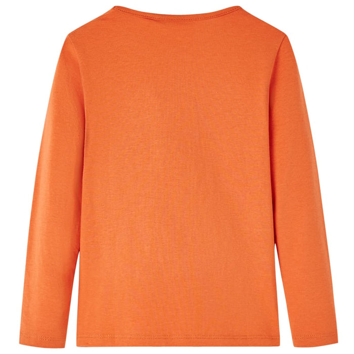 Tricou pentru copii cu mâneci lungi, portocaliu ars, 140 WALTI