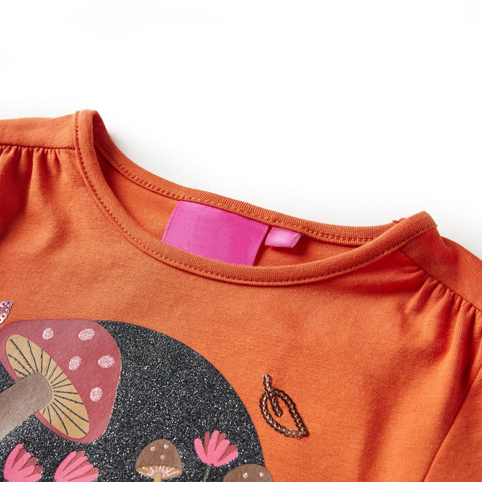 Tricou pentru copii cu mâneci lungi, portocaliu ars, 140 WALTI