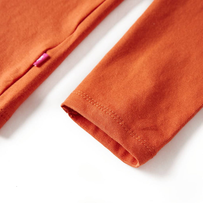 Tricou pentru copii cu mâneci lungi, portocaliu ars, 140 WALTI