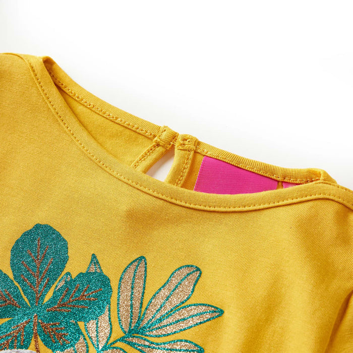 Tricou pentru copii cu mâneci lungi, ocru, 140 - WALTI WALTI