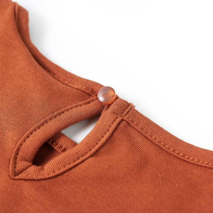 Tricou pentru copii cu mâneci lungi, coniac, 128 WALTI
