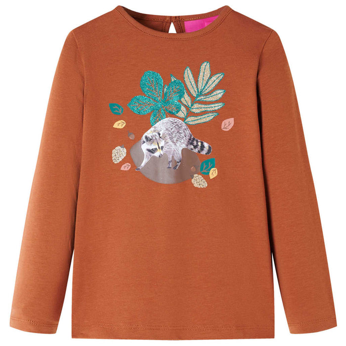 Tricou pentru copii cu mâneci lungi, coniac, 140 WALTI
