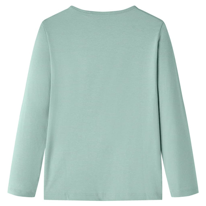 Tricou copii cu mâneci lungi verde mentă mediu 92 WALTI
