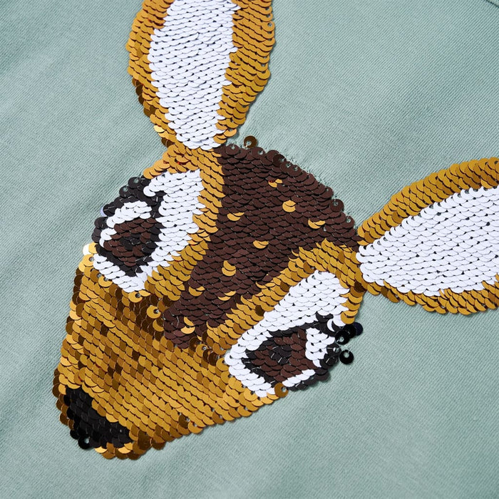 Tricou copii cu mâneci lungi verde mentă mediu 128 - WALTI WALTI