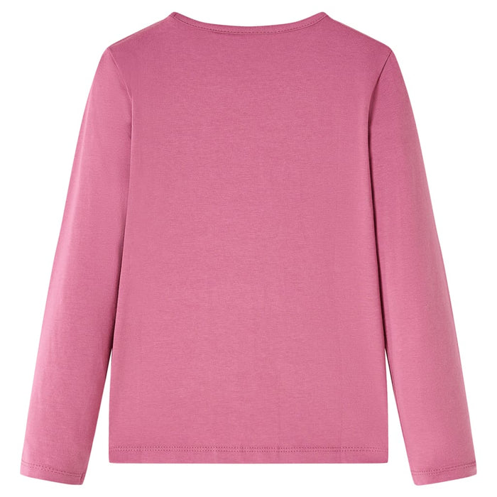 Tricou pentru copii cu mâneci lungi roz zmeură 92 WALTI