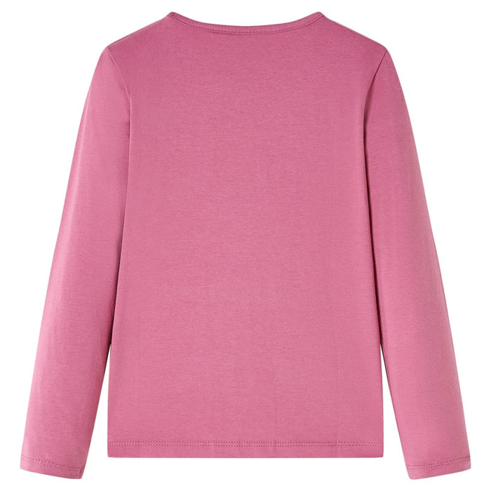 Tricou pentru copii cu mâneci lungi roz zmeură 104 WALTI