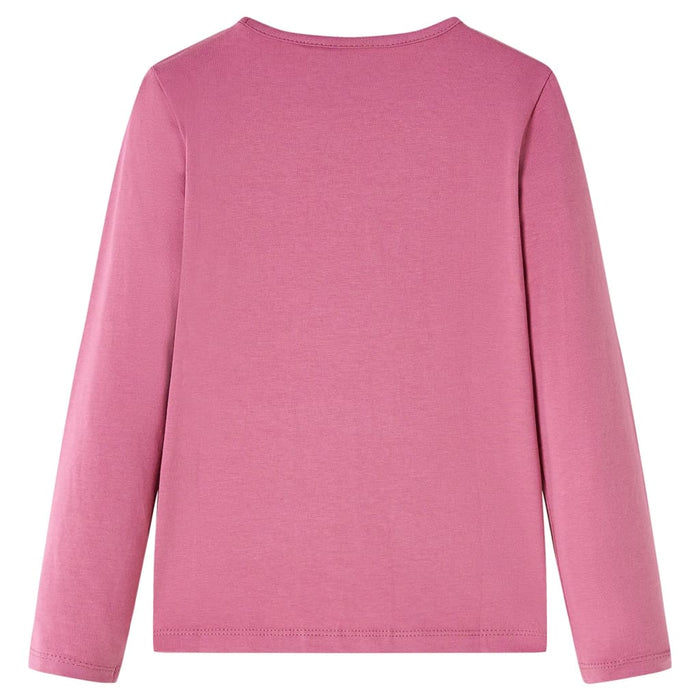 Tricou pentru copii cu mâneci lungi roz zmeură 116 - WALTI WALTI