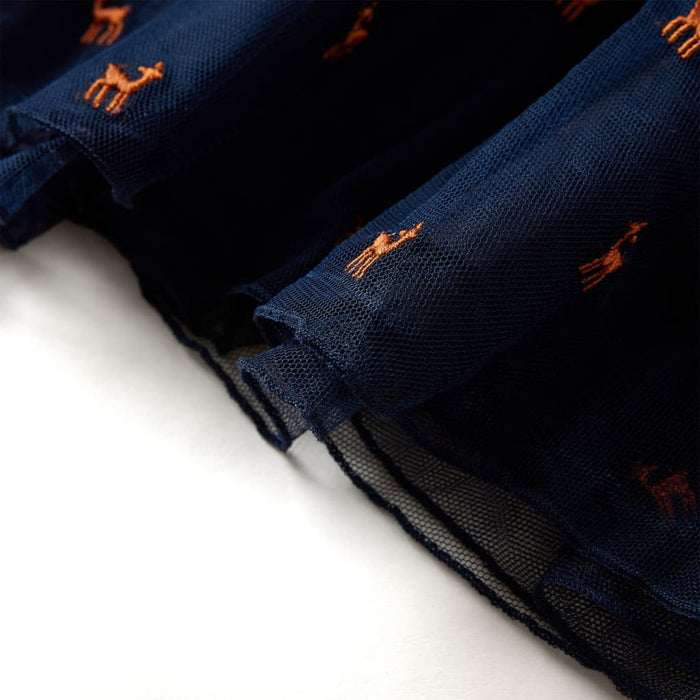 Rochie cu mâneci lungi pentru copii, bleumarin, 92 - WALTI WALTI