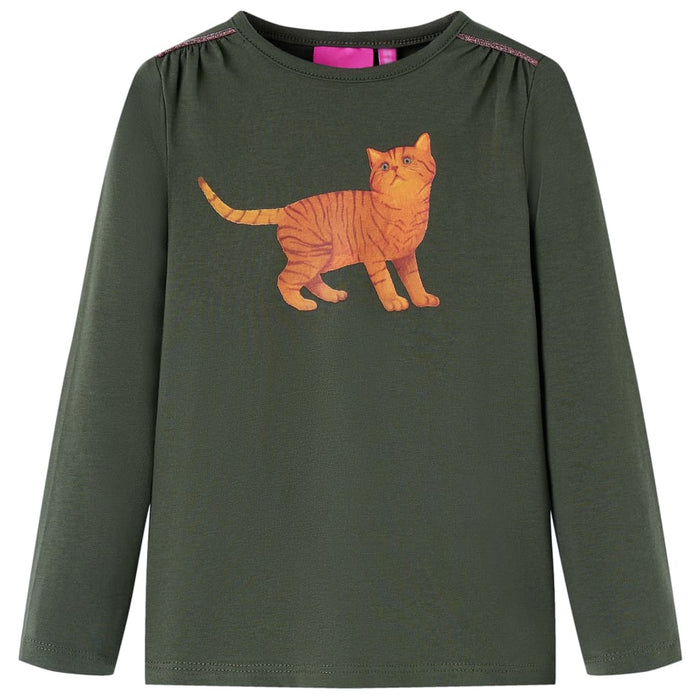 Tricou cu mâneci lungi pentru copii, kaki, 92 WALTI