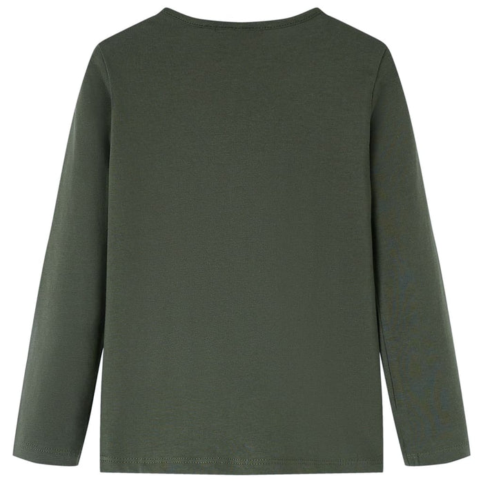 Tricou cu mâneci lungi pentru copii, kaki, 128 WALTI