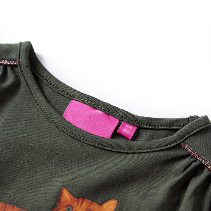 Tricou cu mâneci lungi pentru copii, kaki, 128 WALTI