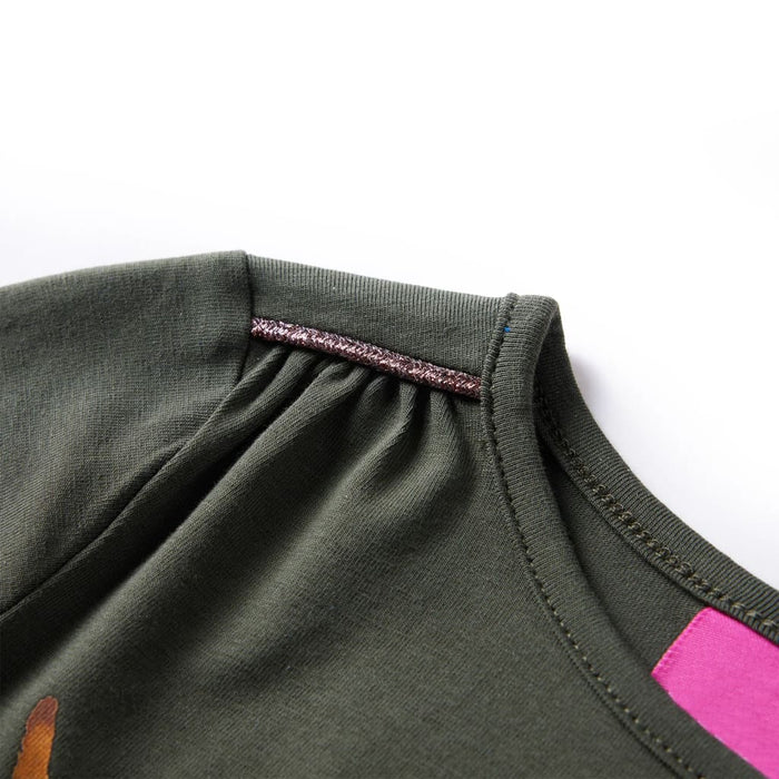 Tricou cu mâneci lungi pentru copii, kaki, 140 WALTI