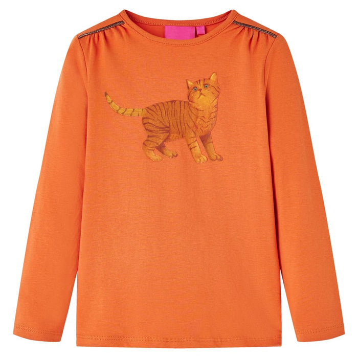 Tricou pentru copii cu mâneci lungi, portocaliu ars, 104 - WALTI WALTI