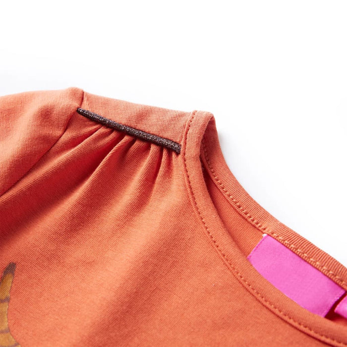 Tricou pentru copii cu mâneci lungi, portocaliu ars, 104 - WALTI WALTI