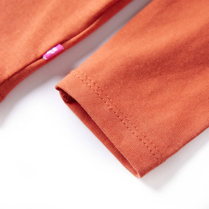 Tricou pentru copii cu mâneci lungi, portocaliu ars, 116 - WALTI WALTI