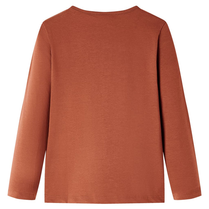 Tricou pentru copii cu mâneci lungi, coniac, 140 - WALTI WALTI