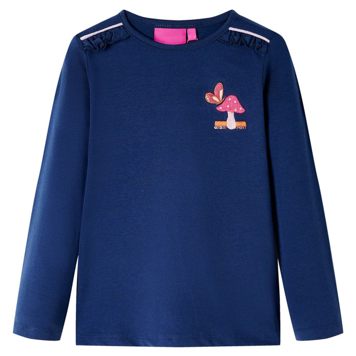 Tricou cu mâneci lungi pentru copii, bleumarin, 140 WALTI