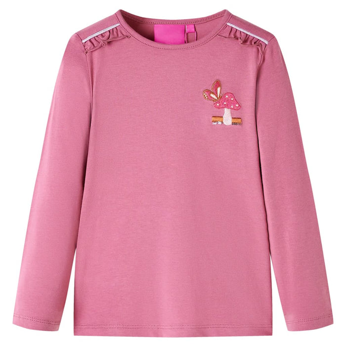 Tricou pentru copii cu mâneci lungi, zmeuriu, 92 WALTI