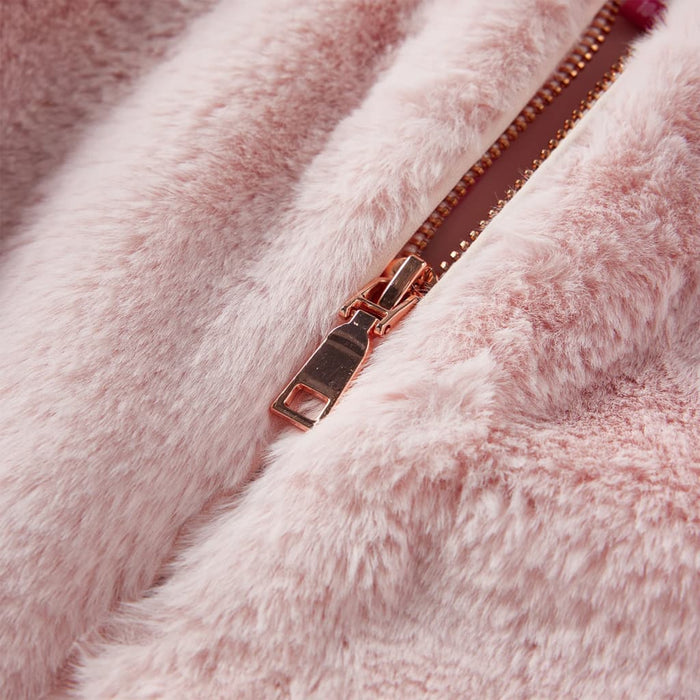 Geacă pentru copii din blană artificială, roz deschis, 92 - WALTI WALTI