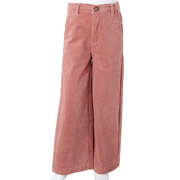 Pantaloni pentru copii din velur, roz antichizat, 104 WALTI