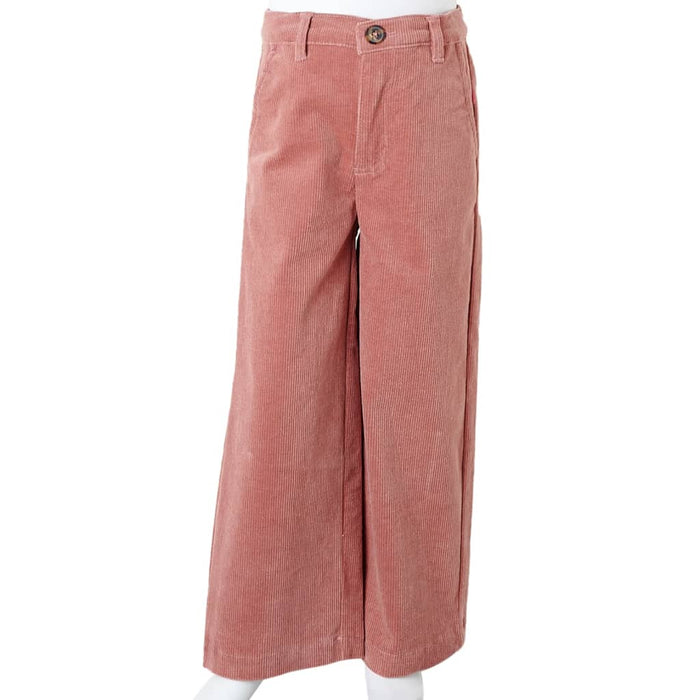 Pantaloni pentru copii din velur, roz antichizat, 116 WALTI