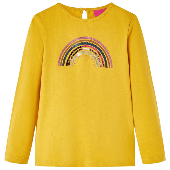 Tricou pentru copii cu mâneci lungi, ocru, 128 - WALTI WALTI