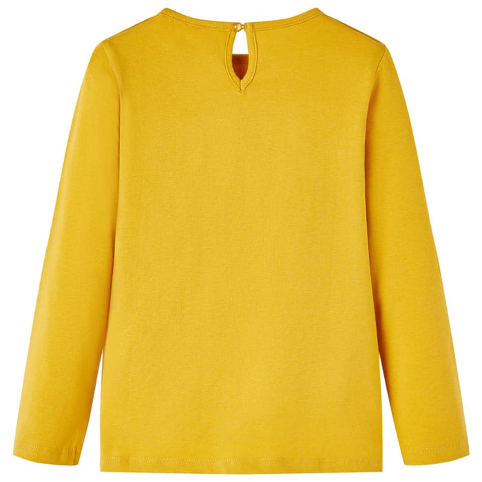 Tricou pentru copii cu mâneci lungi, ocru, 128 - WALTI WALTI