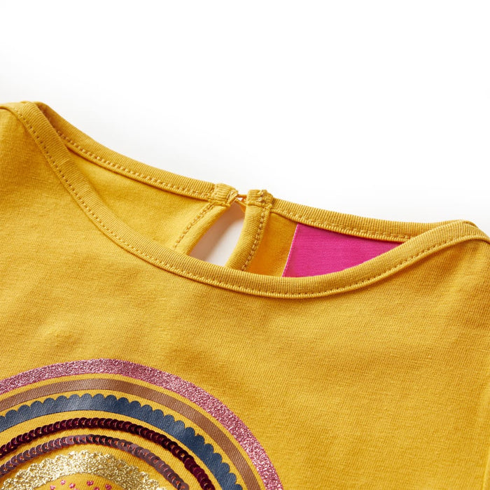 Tricou pentru copii cu mâneci lungi, ocru, 128 - WALTI WALTI